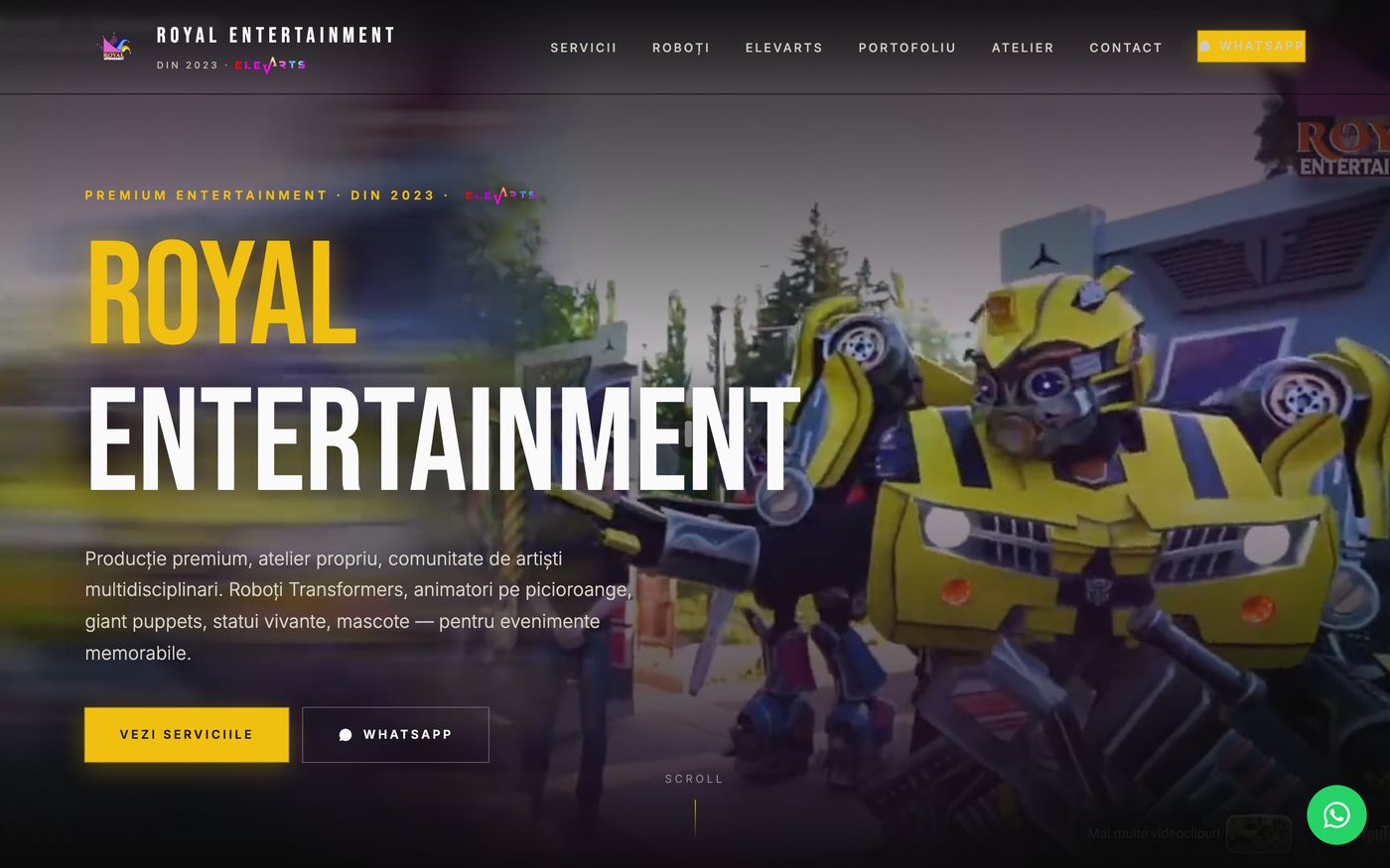 Royal Entertainment — cum arată pe desktop