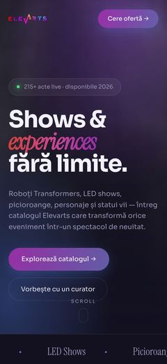 Elevarts Shows — cum arată pe telefon