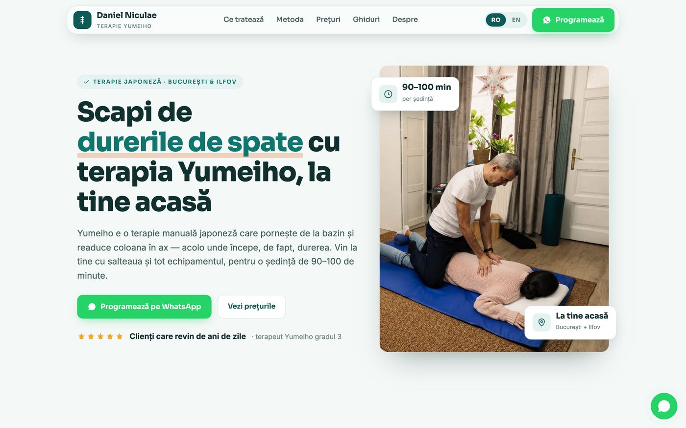 Yumeiho acasă — cum arată pe desktop